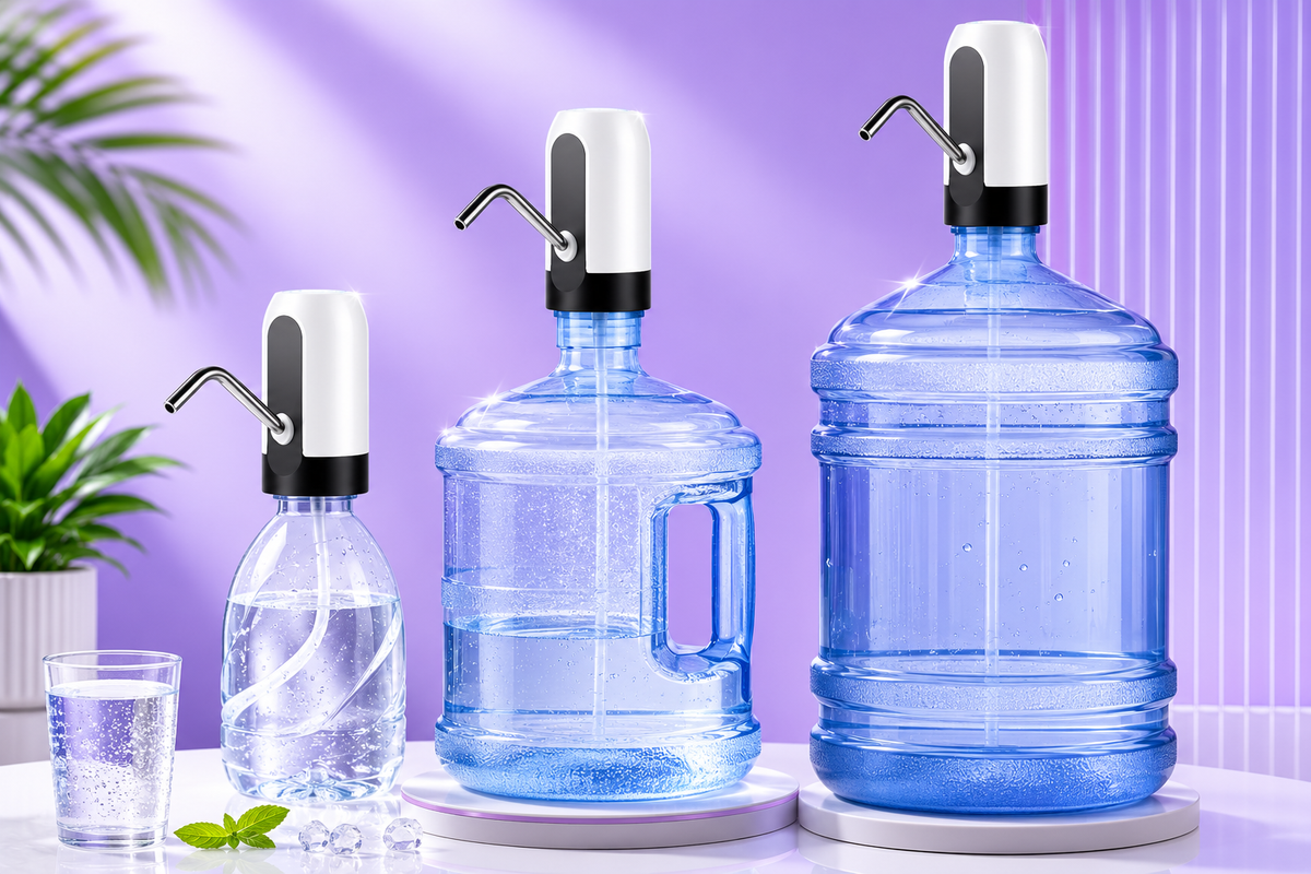AquaFlow USB Rechargeable Automatic Water Dispenser Pump for 20L Water Bottles (1 Pc)