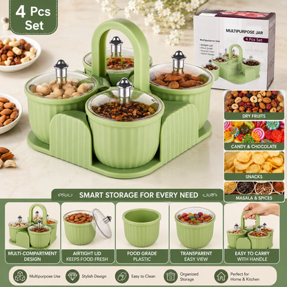 4-Piece Dry Fruit & Snack Storage Jar Set