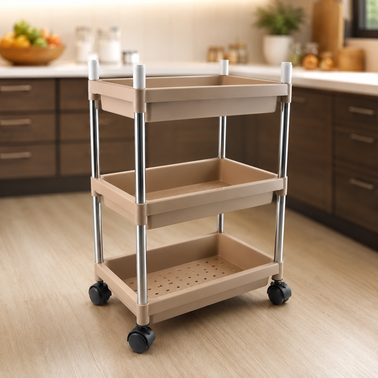 3-Layer Rolling Storage Trolley