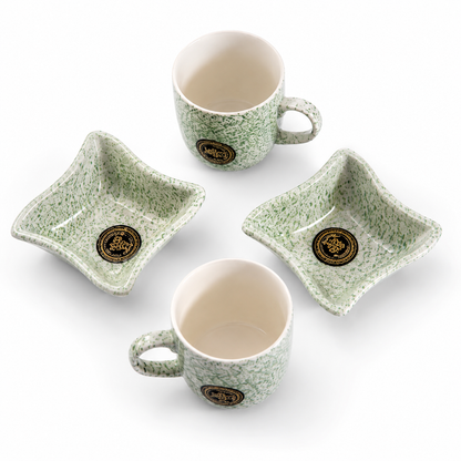 Ceramic Tea Cup & Snack Bowl Set,