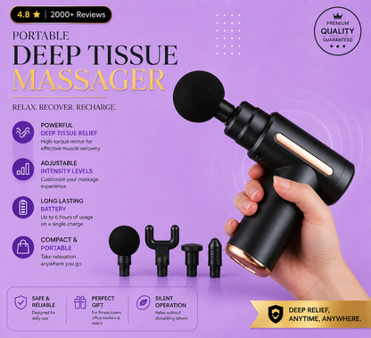 Deep Tissue Massage Gun 3200 RPM - Back, Neck, Leg Pain Relief