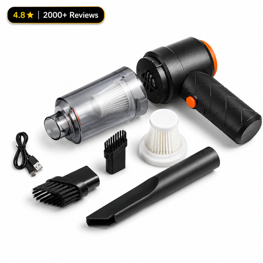 Mini Car + Home + Office Vacuum Cleaner - USB Rechargeable