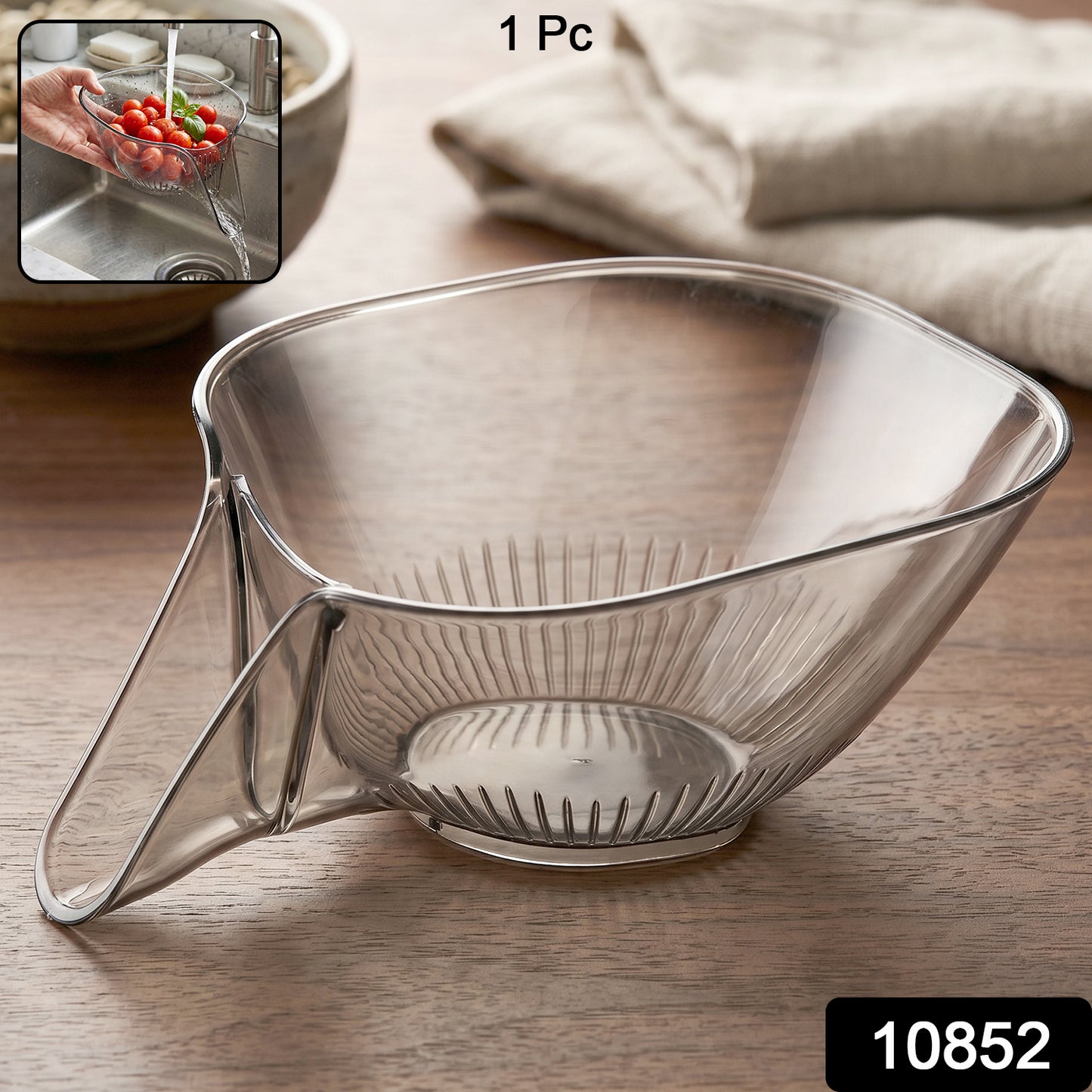 Fruit  Vegetable Washing Strainer Basket For Kitchen Sink Drain Basket With Funnel (1 Pc)